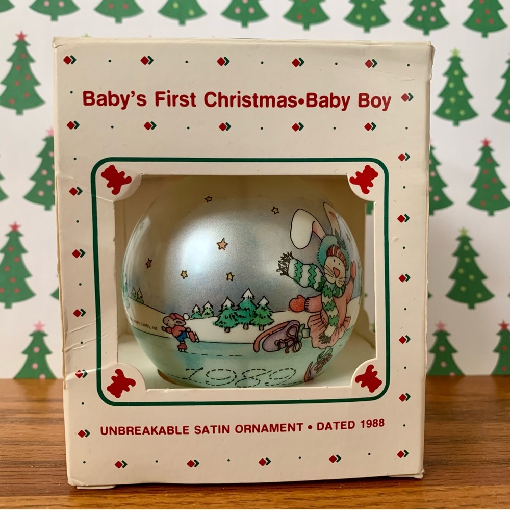 🎄2/20🎄 Vintage Hallmark Ornament “Baby’s First Christmas *Baby Boy 1989